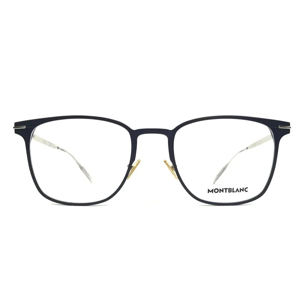 Montblanc Eyeglasses Frames MB0397ON 004 Blue Silver Square Full Rim 52-20-145